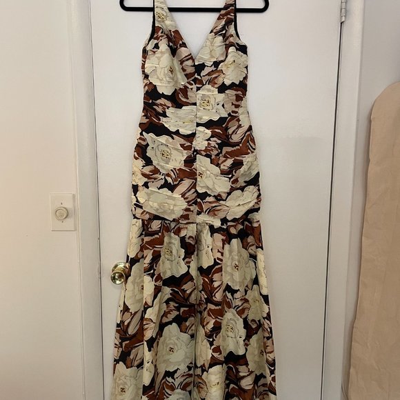 SIR the label Floral Maxi Dress - Cream and Brown - Picture 7 of 14